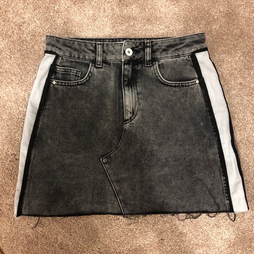 Zara black denim skirt